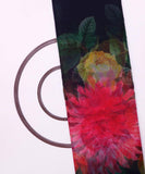 Black Colour Flower Print Organza Fabric