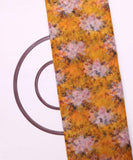 Yellow Colour  Flower Print Organza Fabric