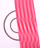 Pink Colour  Stripe Pattern Organza Silk Fabric