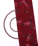 Maroon Colour Floral Print Organza Silk Fabric