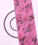 Pink Colour  Floral Print Organza Fabric