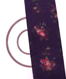 Purple Colour Flower Digital Print Organza Fabric