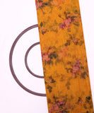 Yellow Colour Flower Digital Print Organza Fabric