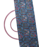 Blue Colour Flower Digital Print Organza Fabric