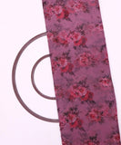 Lavender Colour Floral Print Organza Fabric