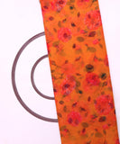 Mustard  Colour Floral Digital Print Organza Fabric