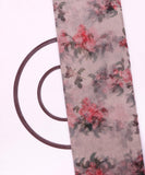 Off white Colour Floral Print Organza Silk Fabric