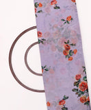 Lavender Colour Floral Print Organza Silk Fabric