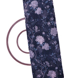 Dark Blue Floral Print Chiffon Fabric