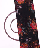 Black Floral Print Chiffon Fabric