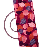 Wine Colour  Leaf Pattern Crepe Fabric