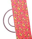 Neon Pink Floral Pattern Crepe Fabric