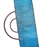 Blue Colour Paisley Pattern Brocade Silk Fabric