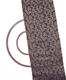 Dark Blue Colour Floral Pattern Brocade Silk Fabric