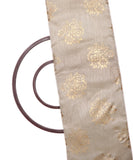 Golden Colour  Floral Pattern Malbari Brocade Silk Fabric