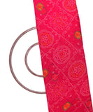 Pink Colour  Bandhani Print Chiffon Fabric