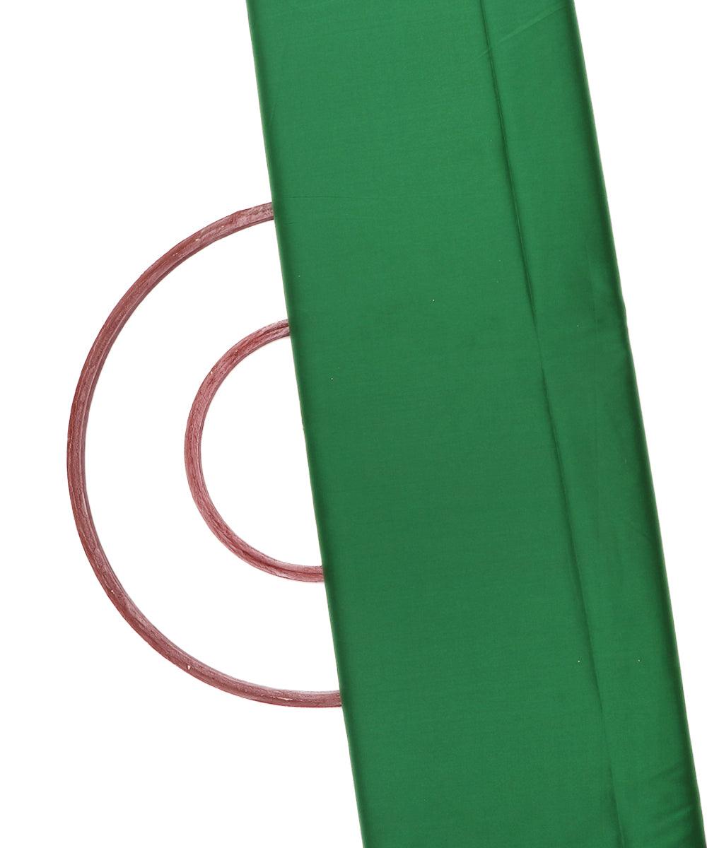 Bottle Green Colour Plain Taffeta Silk Fabric
