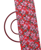 Red Colour Floral Print Chiffon Fabric