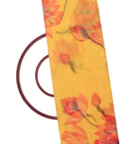 Yellow Colour Floral Organza Silk Fabric