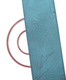 Teal Colour Two Tone Plain Paper Silk Fabric