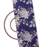 Navy Blue Colour Floral Pattern Gota Brocade Silk Fabric