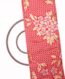 Rust Color Floral Pattern Gota Brocade Silk Fabric