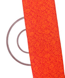 Orange Colour Floral Print Chiffon Fabric