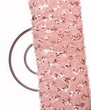 Rose Gold Pink Colour Plain Minky Sequin Embroidery Fabric