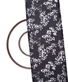 Black Color Floral Print Modal Satin Fabric
