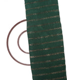 Bottle Green Colour Swarovski Hotfix Plain Pleated Chinon Fabric