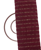 Maroon Colour Swarovski Hotfix Plain Pleated Chinon Fabric