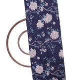 Indigo Blue Colour Floral Print Digital Print Muslin Fabric
