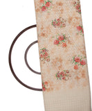 Off White Colour Cotton ChikanKari  Digital Floral Print Embroidery Fabric
