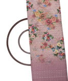Lilac Colour Cotton ChikanKari  Digital Floral Print Embroidery Fabric