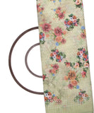 Pista Green Colour Cotton ChikanKari  Digital Floral Print Embroidery Fabric