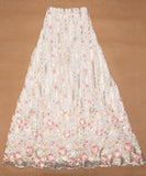 Off White Colour Floral Embroidery Dyeable Pure Georgette Lehenga Fabric