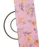 Dusty Pink Colour Digital Floral Print Chinon Silk Fabric