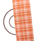 Rust Orange Colour Checks Pattern Cotton Fabric