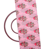 Pastel Pink Colour Floral Print Chanderi Silk Fabric