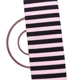 Black Colour Stripes Print Crepe Fabric