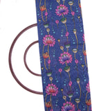 Blue Colour Floral Print Chanderi Silk Fabric