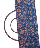 Blue Colour Floral Print Chanderi Silk Fabric