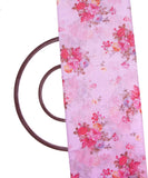 Light Pink Colour Floral Print Chanderi Silk Fabric