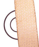 Beige Golden Colour Leaf Design Satin Brocade Silk Fabric