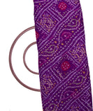 Dark Purple Colour Bandhani Print Chiffon Fabric