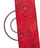 Red Colour  Bandhani Print Chiffon Fabric