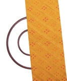 Yellow Color Traditional Design Brocade Silk Fabric