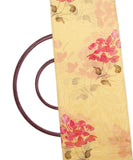 Light Yellow Color Floral Print Chanderi Fabric