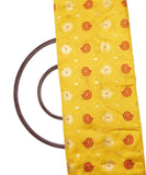 Yellow Colour Self Floral Design Brocade Silk Fabric
