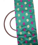 Turquoise Green Colour Self Floral Design Brocade Silk Fabric
